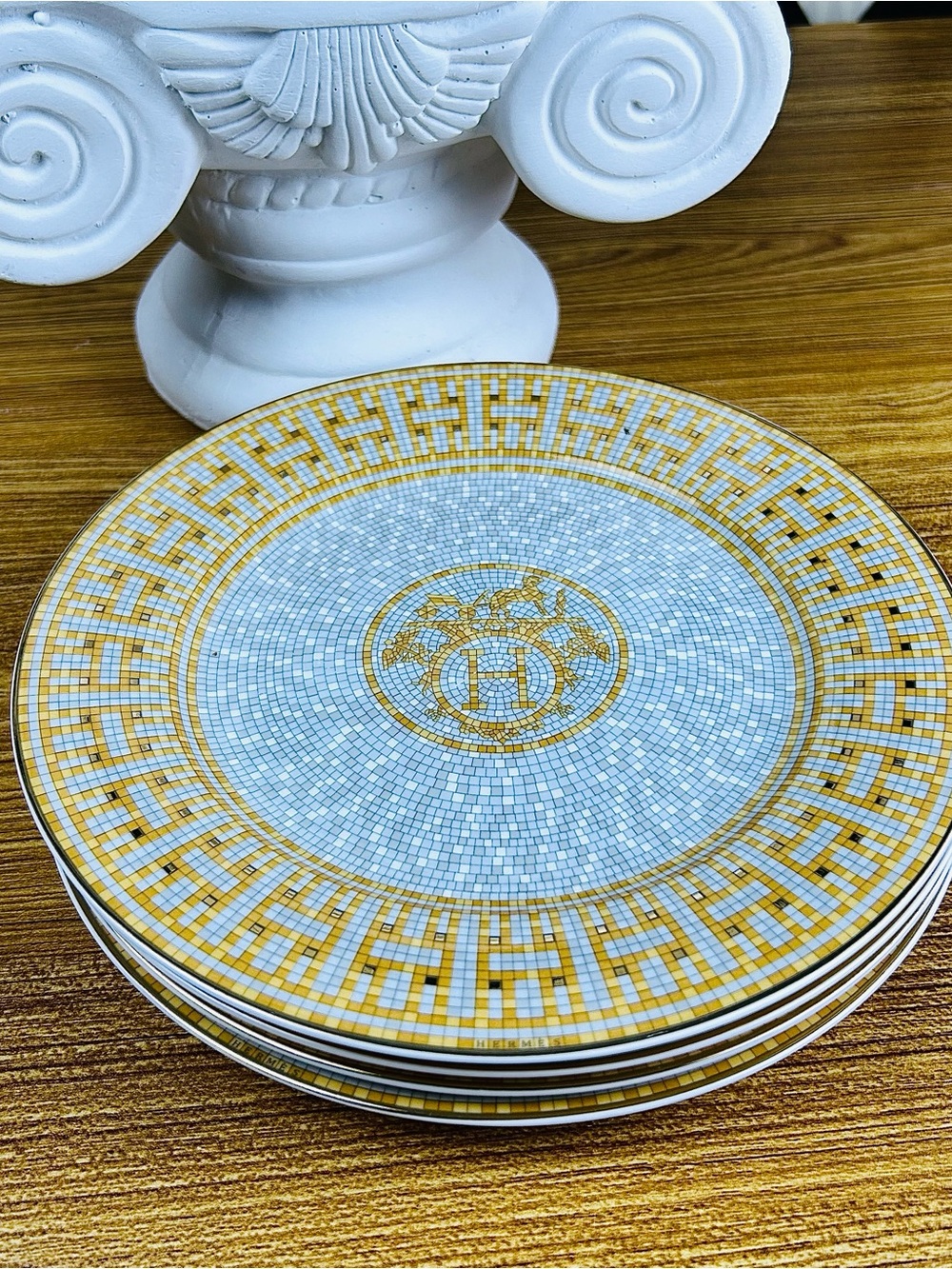 Hermes Mosaique Au 24 Dessert Plate Set of 4 - Luxury Home Dining